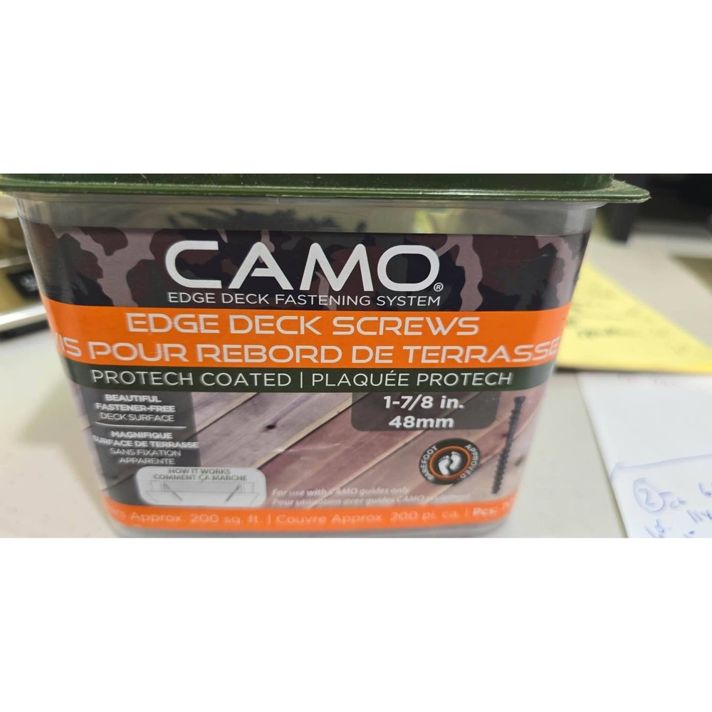 Camo Edge Deck Screws 1-7/8" ProTech Coated 700ct 0345124-CA Hidden Fasteners